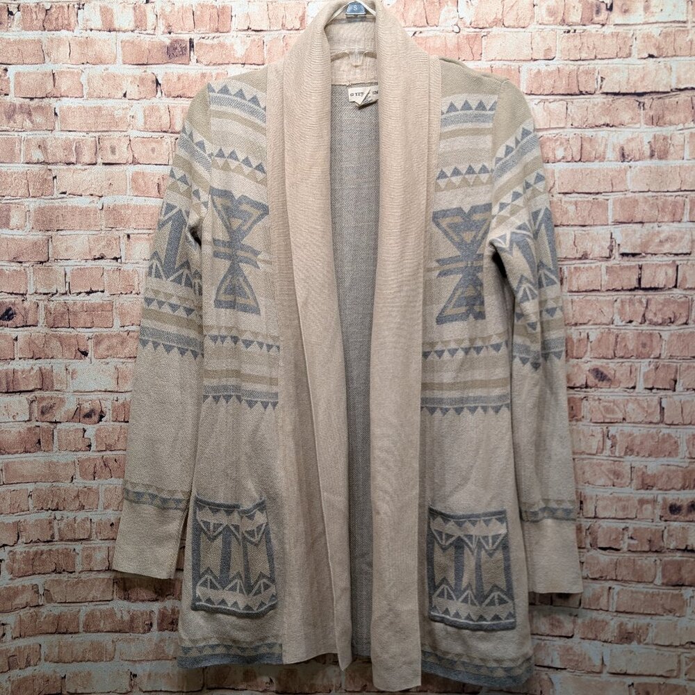 Yet Again Cardigan Southwestern Open Front  Size Large